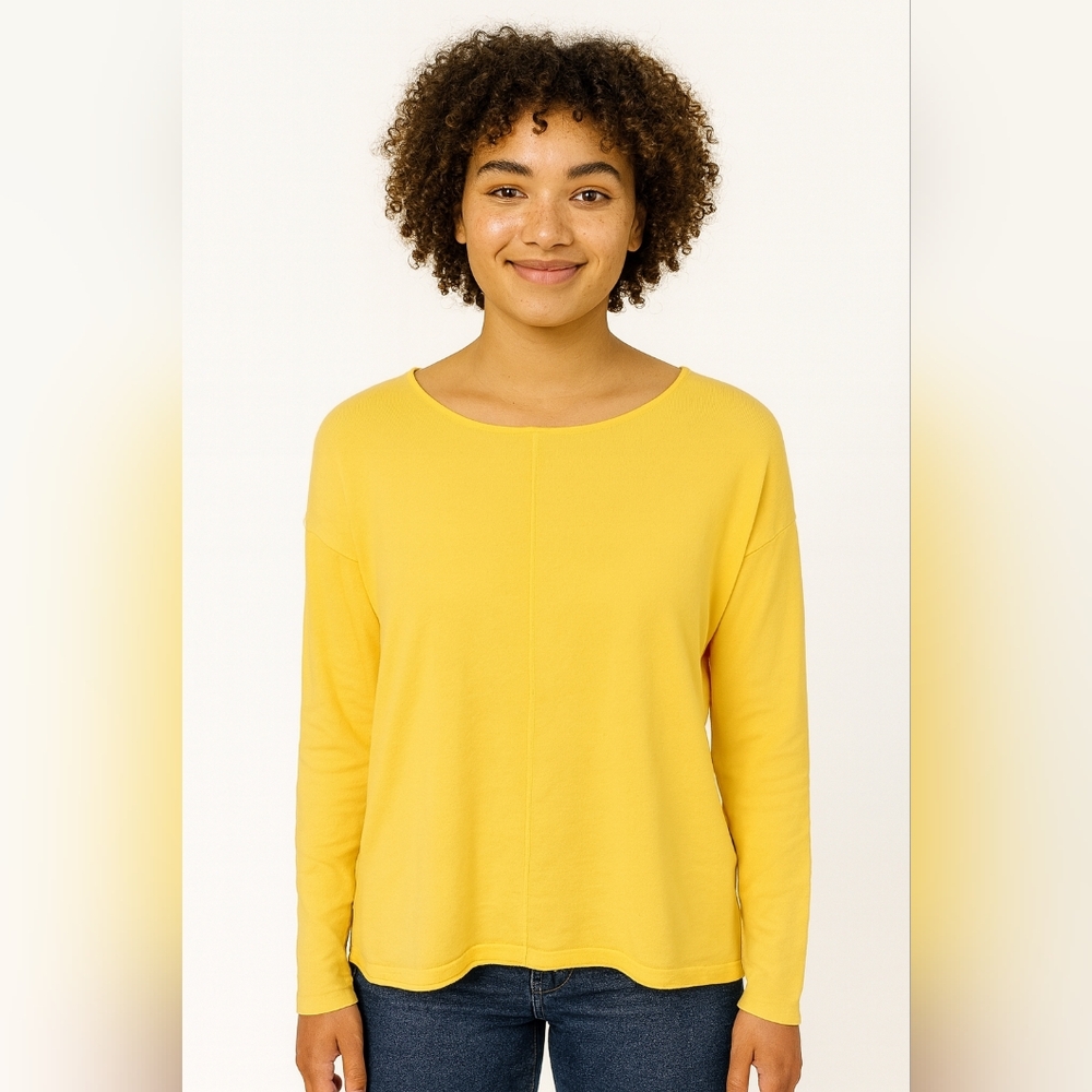 Gibson‎ Latimer Womens Size Small Pullover Sweater Bright Yellow Preppy Staple